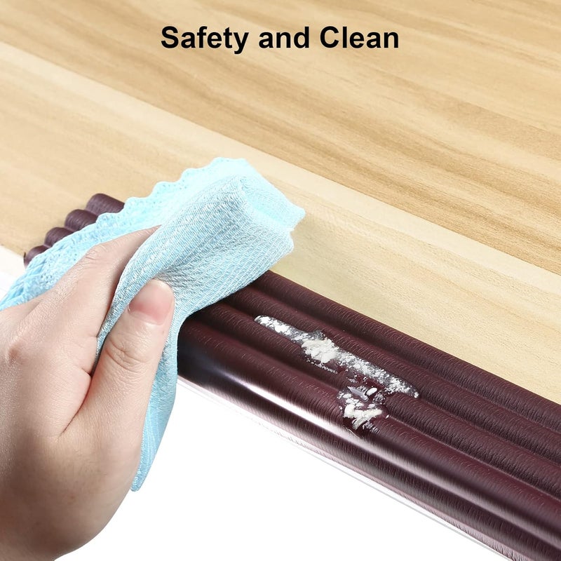 Dovesail Upgrade Baby Proofing Edge Corner Protector, 16.4ft Edge Guards Padding with 3M Adhesive, Extra-Wide Soft Rubber Foam Padding, Furniture,Sharp Edge Safety Corner Edge Bumper Guard- Brown - Image 5